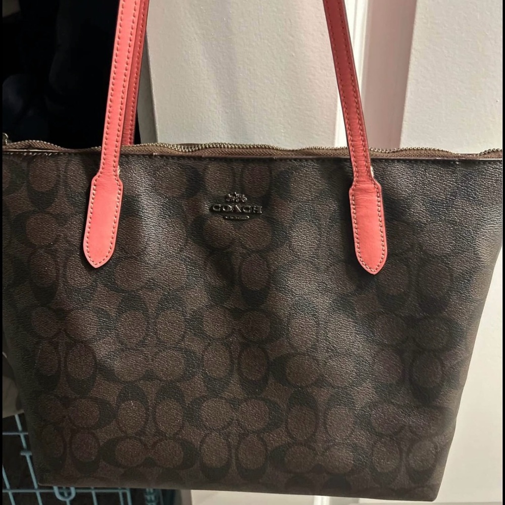 Coach Brown and Pink Women's Tote Bag